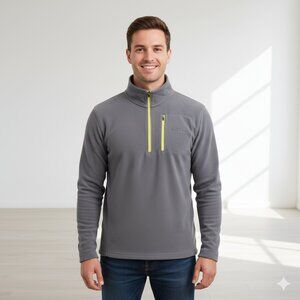 Eddie Bauer Men's Gray Quarter Zip Sweater - Size L